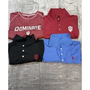 Bundle Of 4- Indiana Hoosiers Polo’s And T-Shirt (3-XL Polos And 1-2XL Shirt)